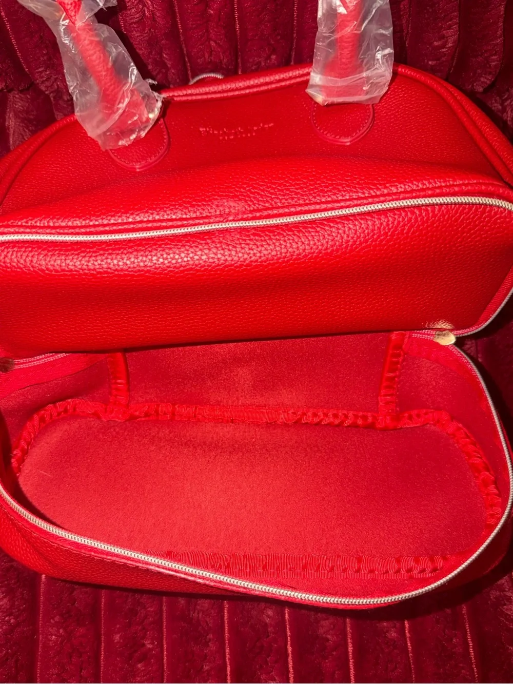 Elizabeth Arden Red Dome Cosmetic Bag with Gold Zipper